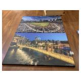 BALL PARK SCENE IN PITTSBURGH AND THE WATER WAY