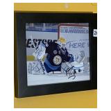 FLEURY AUTOGRAPHED IN GOAL ACTION SHOT FRAMED