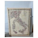 ITALY MAP ON CANVAS