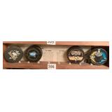 (4) CENTER ICE GAME PUCK, 1987 PENS