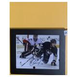 PENGUINS SIGNED NUMBER 14 ACTON SHOT FRAMED 13X13