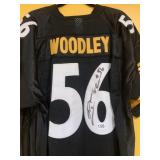 STEELERS 56 WOODLEY SIGNED REEBOK JERSEY
