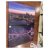 TWO SCENES OF PITTSBURGH AND SUNSET AND NIGHT BY
