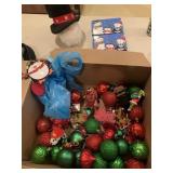 CHRISTMAS ORNAMENTS GRINCH BEANIE AND SNOWMAN