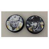2 PENS HOCKEY PUCKS