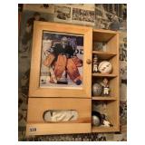 PINE SHELF W/ TISSUE BOX HOLDER 19.25" X 16.5" X