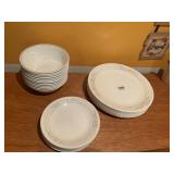 CORELLE DINNER PLATES BOWLS AND BUTTER PLATE 12