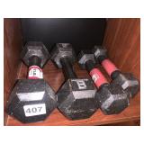 HAND WEIGHTS HEXDUMBELL 8LBS AND 5 LBS.