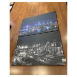 NIGHT SCENE OF PITTSBURGH ON CANVAS BY DANIEL