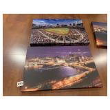PITTSBURGH AT NIGHT AND BALL PARK SCENE ON CANVAS
