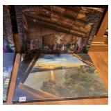 SUNSET OVER THE CITY AND NATIVITY SET PRINT ON