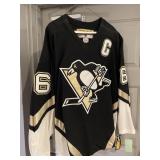 GAME WORN AUTOGRAPHED LEMIEUX JERSEY #66 PAID 4K