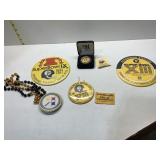 MISC PITTSBURGH STEELERS BUTTONS, SUGAR PACKET,