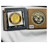 PIRATES TRIVET AND BATTERY OPER CLOCK