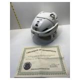 MATT NISKANEN 2013-14 WHITE PENGUINS GAME HELMET