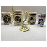CERAMIC PITTSBURGH STEELERS CUPS & IRON CITY BEER