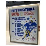 1976 PITT FOOTBALL SCHEDULE POSTER IN PLASTIC