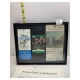 FRAMED PAYNE STEWART MEMORABILIA WITH AUTOGRAPH,