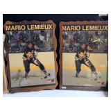 TWO LEMIEUX LACQUERED PICTURE CLOCK ON WOOD ONE