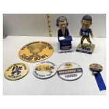 ASSORTED VINTAGE PITT BUTTONS AND BILL HILLGROVE