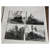 FOUR LOCOMOTIVES IN ACTION PHOTO PRINTS ON BOARD