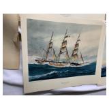 AMERICAN CLIPPER SHIPS 4 UNFRAMED PRINTS BY CHAS.