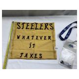 STEELERS WHAT EVER IT TAKES 14" X 13" FLAG, XLIII