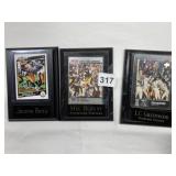THREE STEELERS TRADING CARD WALL PLAQUES MEL