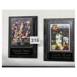 TWO STEELER TRADING CARD WALL PLAQUES JACK HAMM