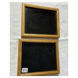 2 OAK FRAME DISPLAY CASES 9 X 11" X 1/5" H