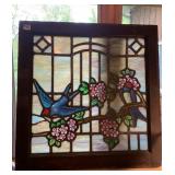 28.5X22.5-STAINED GLASS PANEL, SOME BOWING, WITH