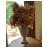 VASE DOUBLE HANDLE W/ DRIED FLOWERS