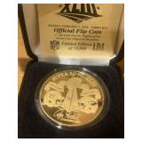SUPERBOWL XLII OFFICIAL 24K PLATED FLIP COIN WITH