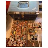 SEWING CHEST WITH THREAD AND LIFT OUT TRAY