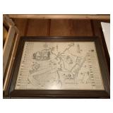MAP OF SOUTHWESTERN ARM OF PA FRAMED