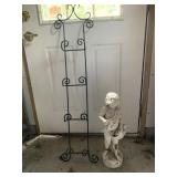 2FT CONCRETE GIRL WITH BASKET AND PICTURE DISPLAY