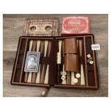 BACKGAMMON TRAVEL, COKE CARD SET, NOTEBOOK