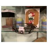 CANDLES, BASKET, COVERED BOX