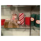 GREEN CANDLES, CANDY STRIPED CANDLES