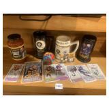 4 STEINS, SUPERBOWL 9, STANLEY CUP CHAMPS,