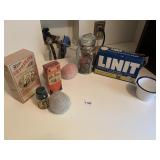 LOCKING LID MASON JAR, VINTAGE PRODUCT PACKAGING,