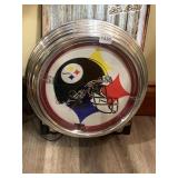 STEELERS NEON CLOCK, 15"