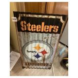 STEELERS METAL SIGN, 12X21