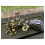 JOINTED ANIMAL FIGURES, PAINTED BUNNY ROCK,