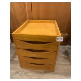 WOOD 4 DRAWER DESK ORGANIZER 12X10.5X13