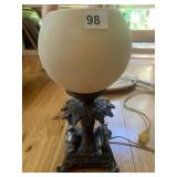 CAMEL BASE LAMP, 13,5", FROSTED SHADE