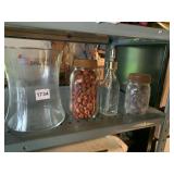 GLASS JARS AND VASE