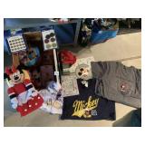 MICKEY MOUSE ITEMS, SHIRTS, POPCORN TIN, ETC.