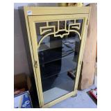 GLASS FRONT ADJ. SHELF WOOD BOOKCASE 52" H X 14"