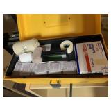 WORK BELT, CARDS, HINGES, FIRST AID KIT IN